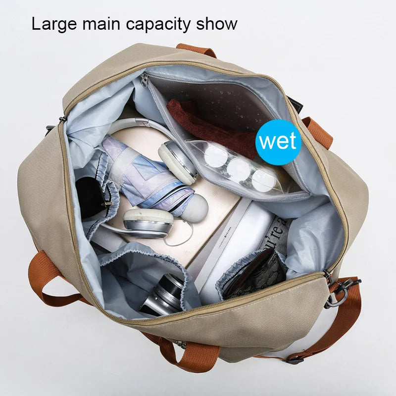 Nylon Travel Gym Bag Portable Fitness Duffle Bag