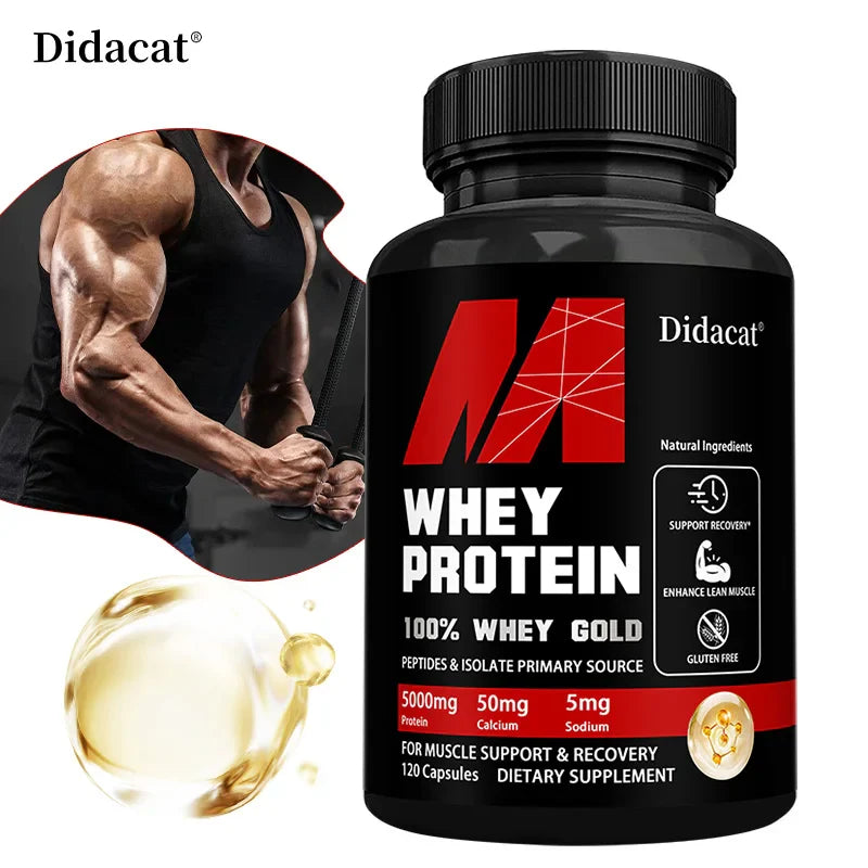 Whey Protein Capsules 5000mg for Muscle Recovery