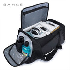 OZUKO Waterproof Canvas Gym Bag for Men Black Grey