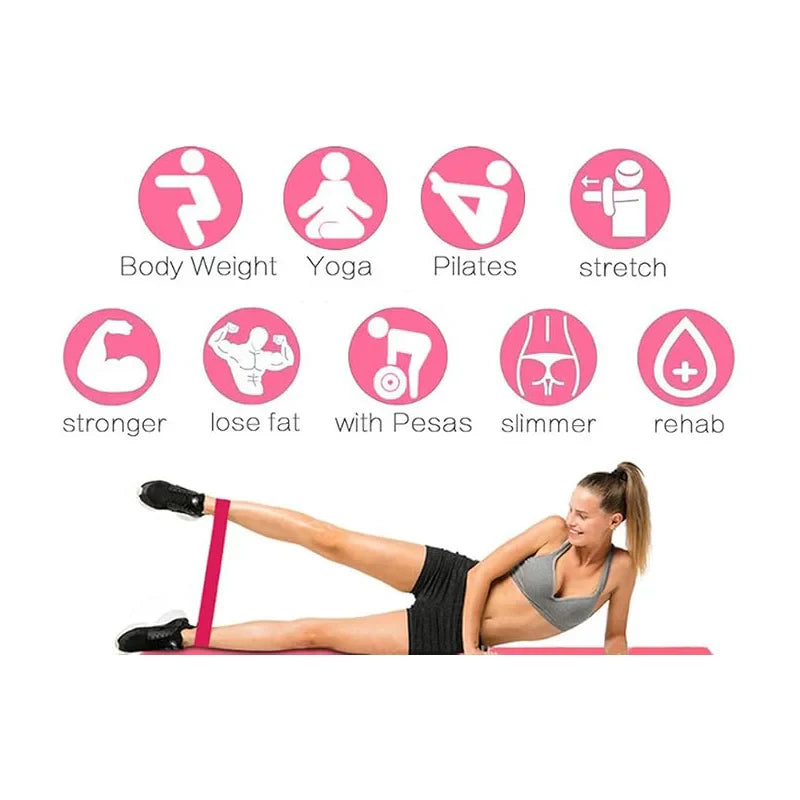 Pink Resistance Bands Set for Leg and Butt Workouts