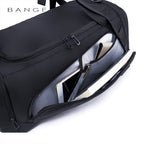 OZUKO Waterproof Canvas Gym Bag for Men Black Grey