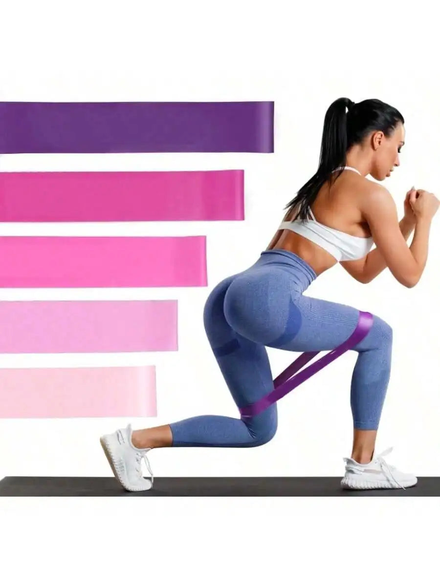 Pink Resistance Bands Set for Leg and Butt Workouts