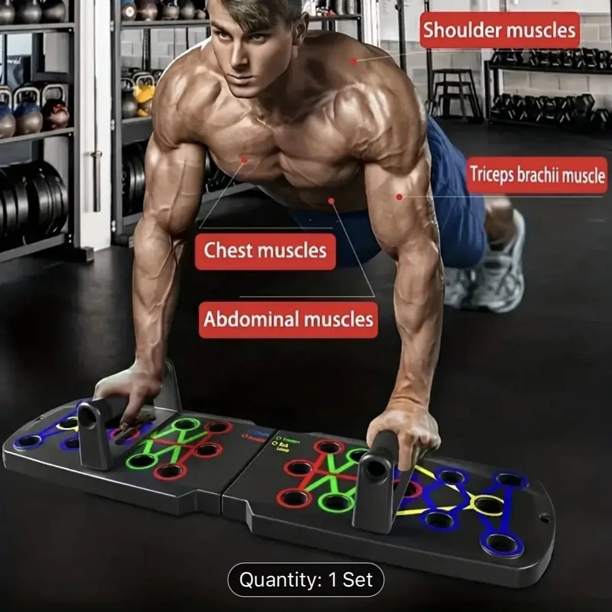 Black Rubber Push Up Board for Strength Training