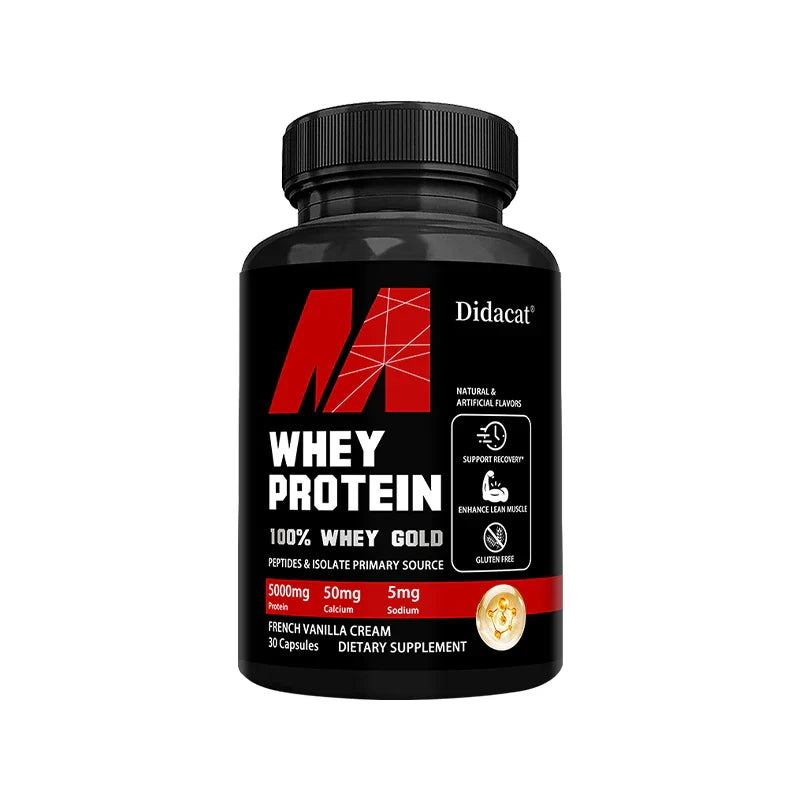 Whey Protein Capsules 5000mg for Muscle Recovery