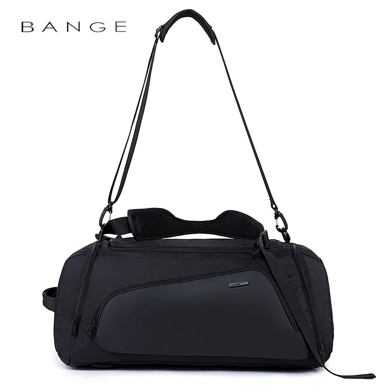 OZUKO Waterproof Canvas Gym Bag for Men Black Grey
