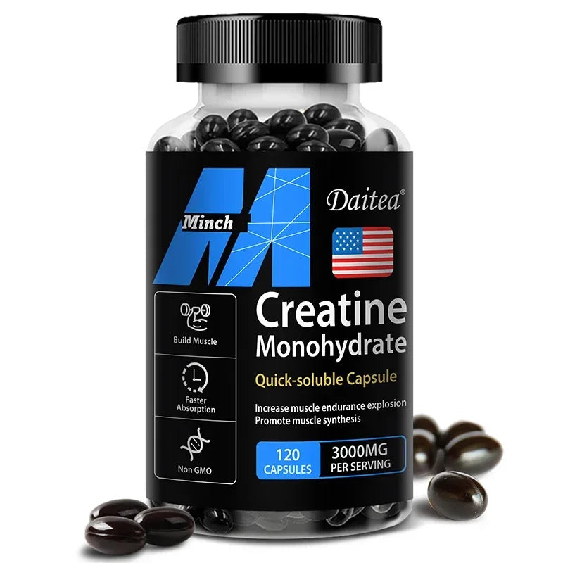Creatine Monohydrate 3000 Mg Capsules for Muscle Growth