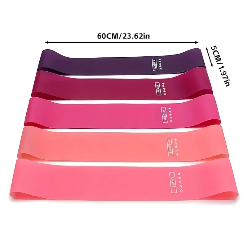 Pink Resistance Bands Set for Leg and Butt Workouts