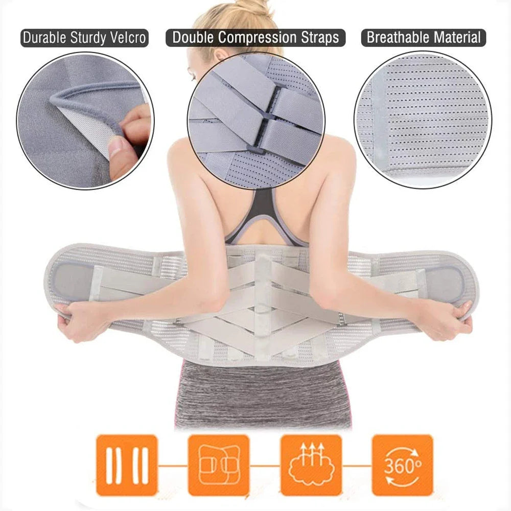 Lumbar Back Support Belt for Weightlifting and Pain Relief