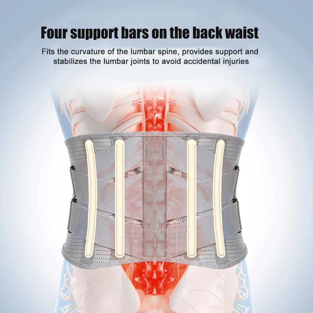 Lumbar Back Support Belt for Weightlifting and Pain Relief