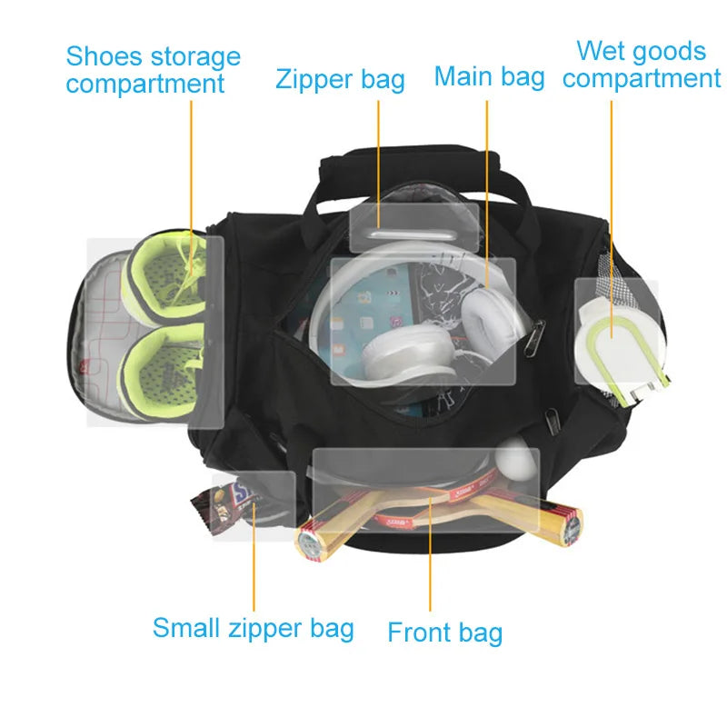 Nylon Large Gym Bag for Fitness and Travel
