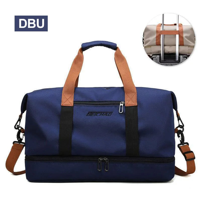 Nylon Travel Gym Bag Portable Fitness Duffle Bag