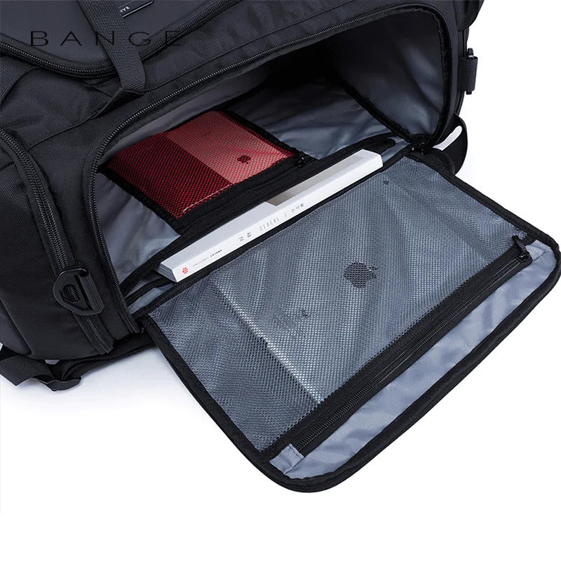 OZUKO Waterproof Canvas Gym Bag for Men Black Grey