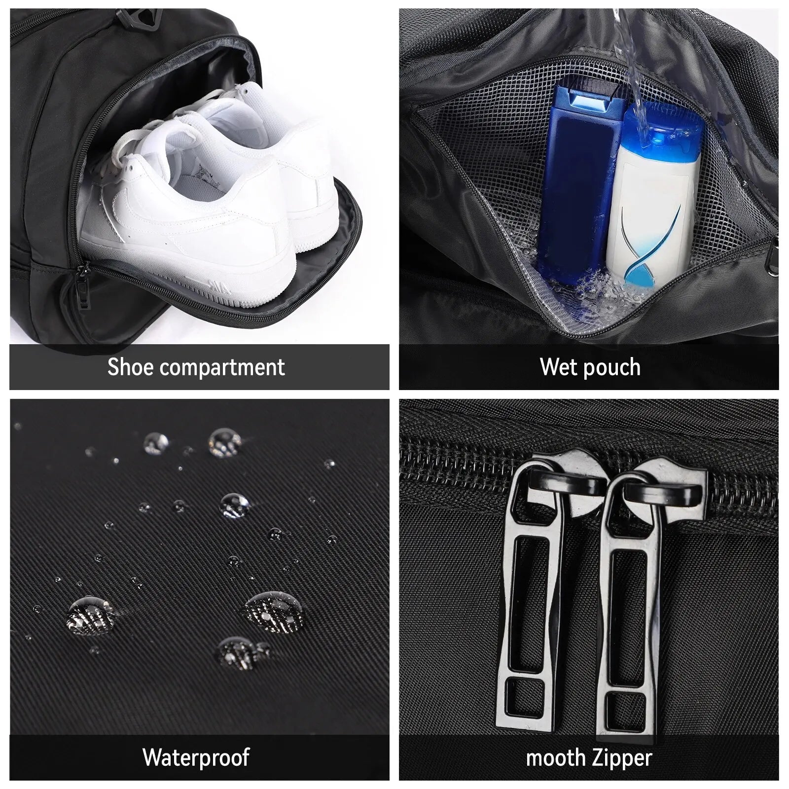 Likros 40L Lightweight Foldable Gym Bag with Shoes Compartment
