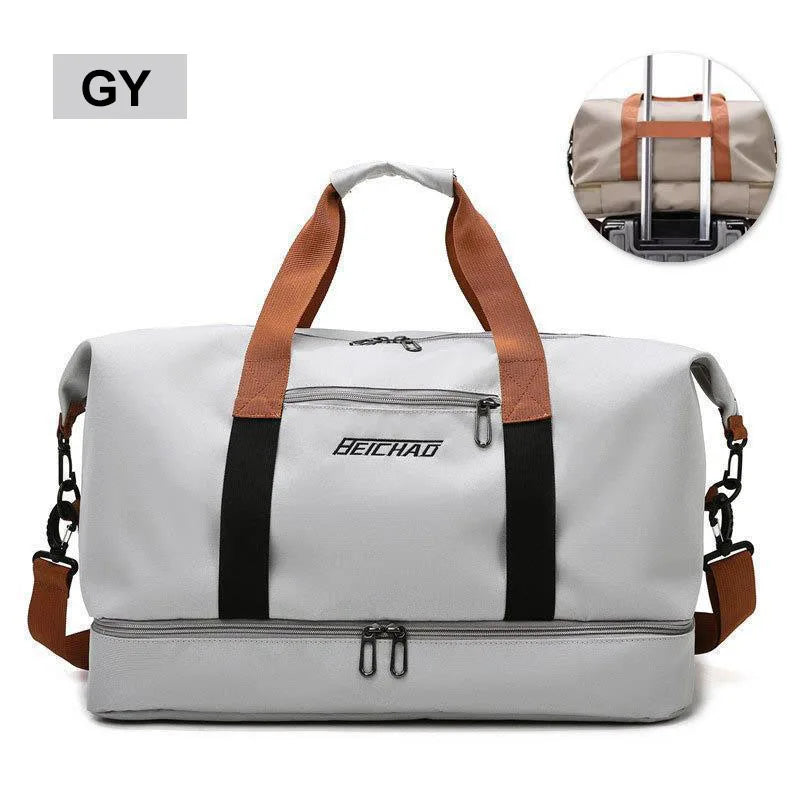 Nylon Travel Gym Bag Portable Fitness Duffle Bag