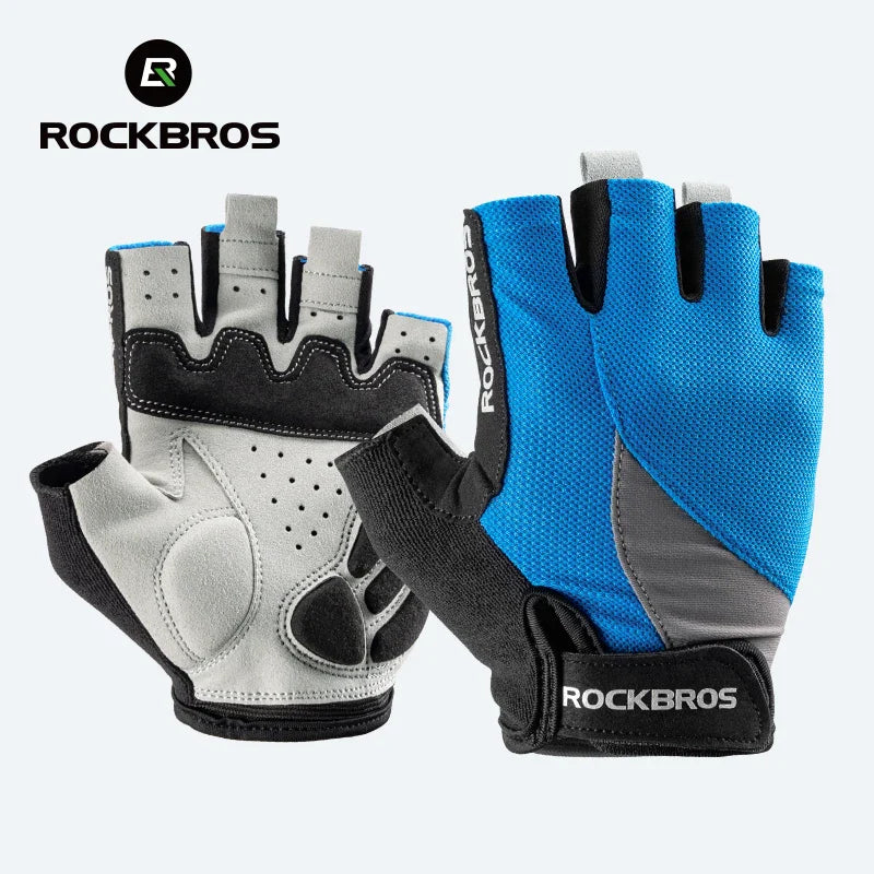 ROCKBROS Fingerless Cycling Gloves Microfiber Shock-Absorbing