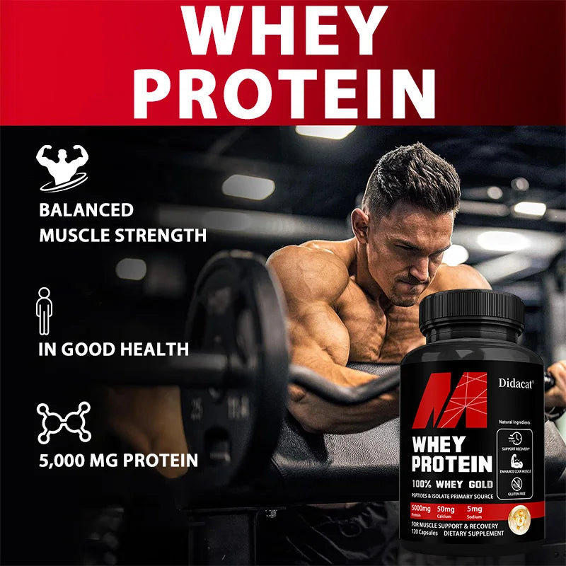 Whey Protein Capsules 5000mg for Muscle Recovery