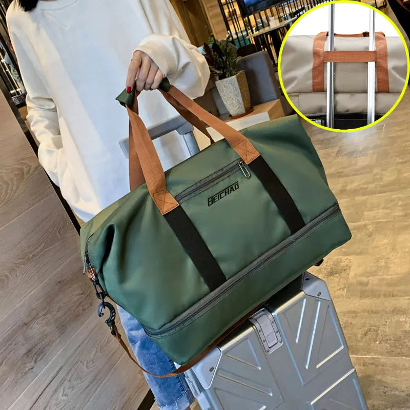 Nylon Travel Gym Bag Portable Fitness Duffle Bag